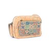 Portuguese Cork Crossbody Bag, Natural with Printed Design, 10L x