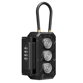 Magnetic Key Lock Box with Removable Cable Shackle Indoor Outdoor Waterproof 4 Digit Combo Resettable Code,Key Lockbox for Outside Spare Keys for Realtors Key Cabinets,Hide a Key Holder Under car