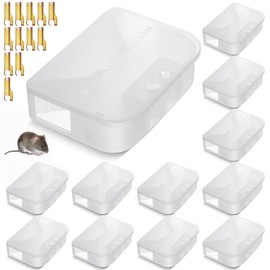 Qualirey 6 Pcs Mouse Bait Stations Mouse Stations with Keys Traps, Keeps Children and Pets Indoor and Outdoor, Only for Small Mice, Bait Not Included (Black)