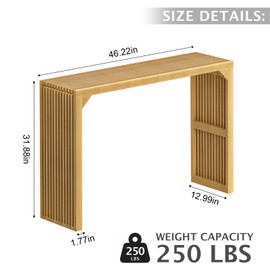 MODCART 46" Solid Wood Console Table, Nature Console Tables for Entryway, Narrow Entryway Table Decor, Modern Console Table Behind Couch, Console Tables for Living Room, Foyer