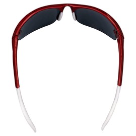 AlterImage Scout Wraparound Sports & Motorcycle Retro Sunglasses for Men or Women Semi-Rimless Red Frame w/Rubber Tips & Nose Pads Smoke Lenses