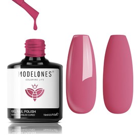 modelones Pink Gel Nail Polish Purple Gel Polish Nail Polish High Gloss Soak Off U V Valentine Nail Manicure Salon DIY for Women Girls 15 ML