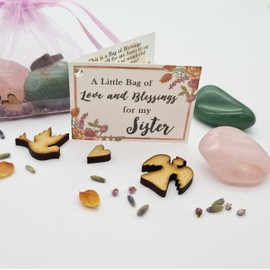 Thank You Sister Gemstone Bag of Love and Blessings, a unique token gift to show you care