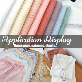 LaSilk Double Gauze Cotton Fabric by The Yard - 100% Cotton Muslin Fabric for DIY Craft & Sewing Material Like Dress, Towel, Bedding Sets, Cheesecloth, Boho Table Runner Fabric (White, 1 Yard)