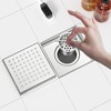 Neodrain 4-Inch Square Shower Drain with Removable Quadrato Pattern Grate,