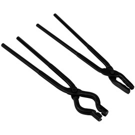 Blacksmith Tongs Set - Wolf Jaw & V-bit Tongs for Forging & Knife Making | Professional Blacksmith Tools for Bladesmiths, Beginner & Expert Blacksmithing