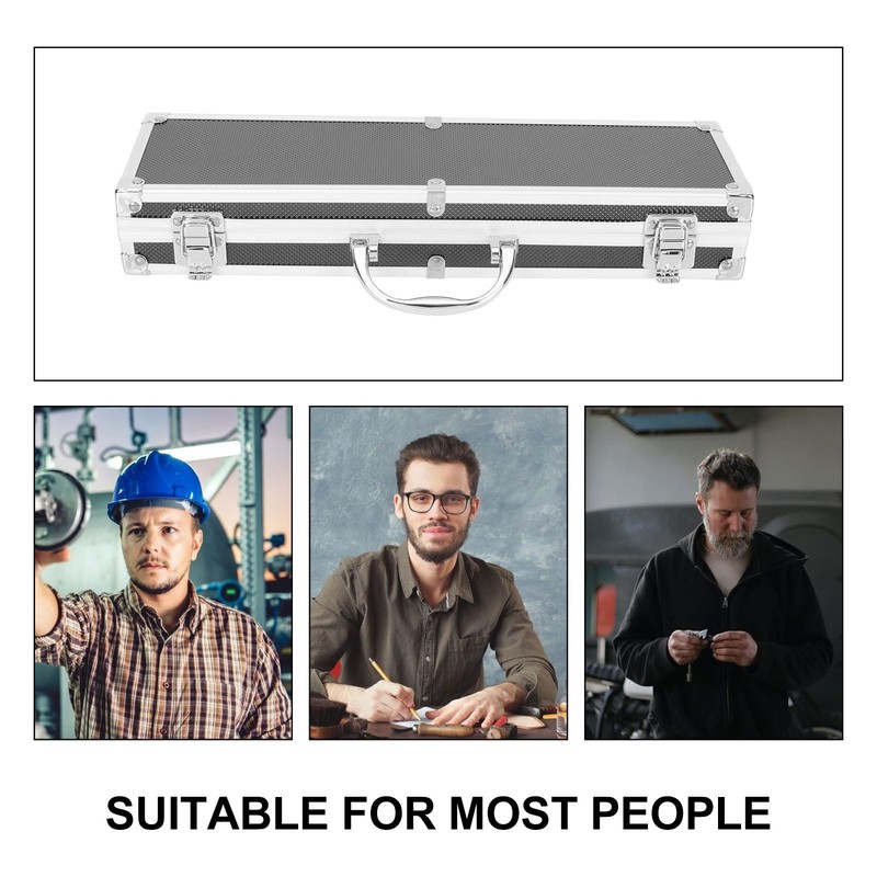 STOBAZA Aluminum Toolbox Portable Tool Storage Case 14X5.8X3.9 in Compact