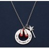 Beeshion Wizard of Oz Necklace Stainless Steel Charm with Ruby