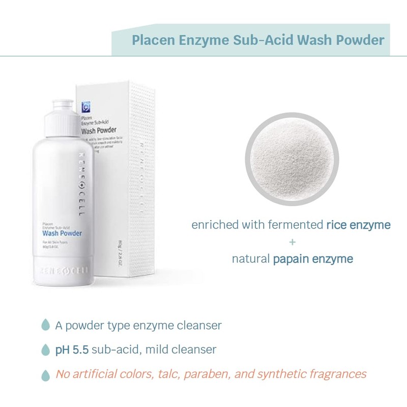Rene Cell Placen Enzyme Sub Acid Wash Powder, 2.8 oz