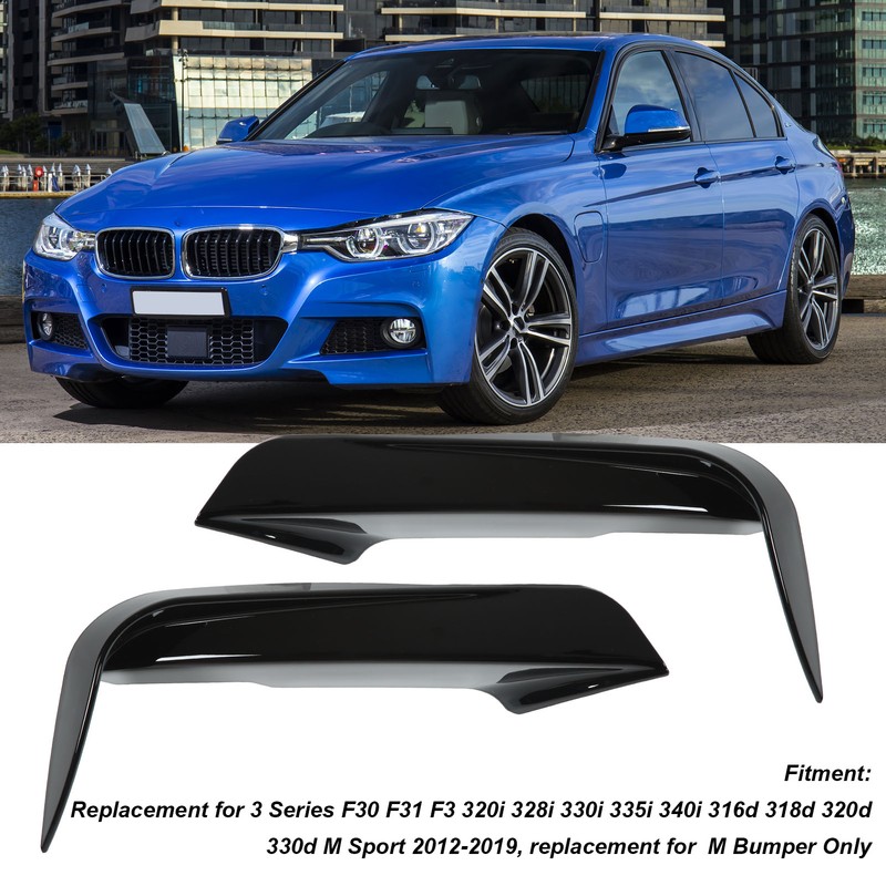 2pcs Front Bumper Vent Canard Splitter Left Right ABS Wind