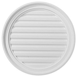 Ekena Millwork GVRO22F Round Louver, Functional Urethane Gable Vents, 22"W x 22"H x 1 1/4"P, Primed