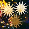 EASY JOY 14-Pointed Brown White Paper Star Lanterns Christmas Paper