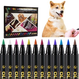 OLINGYOU Dog Nail Polish， Dog Nail Polish Pens Quick Dry-12 Colors, Pet Nail Polish Set for Dogs， DIY Dogs Puppy Nails, Dog Safe Nail Polish Non Toxic, Odorless, Easy to Applyt