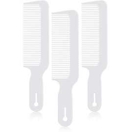 Boao 3 Pieces Barber Combs Flat Top Clipper Combs Hair Cutting for Flat Top and Clipper Cuts(White)