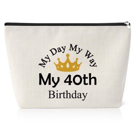40th Birthday Gifts for Women Friends 1984 Birthday 25X17CM Makeup Bag 40 Year Old Birthday Gifts Ideas for Mom Aunt Sister Turning 40 Gifts Makeup Travel Pouch Gifts for 40 Year Old Woman
