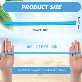 12 Stück Handtuchbänder Strand, Kreuzfahrt Strand Must Have, Große Silikon Gummibänder Mehrfarbig Strandtuchhalter Band, 30 X 1 Cm Extra Große Elastische Bands, Für Strandkörbe Strandzubehör (6 Farbe)