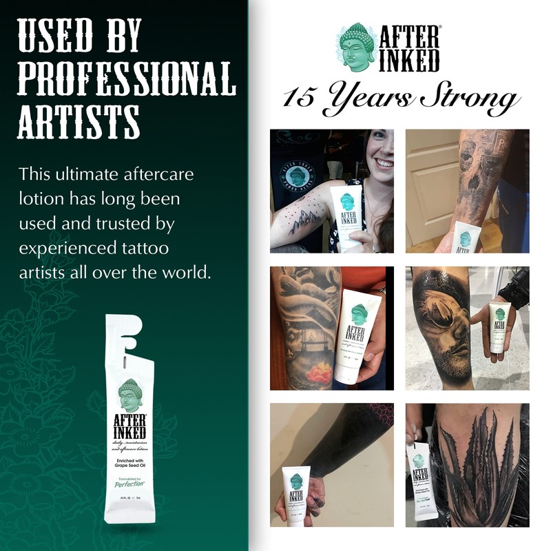 Vegan Tattoo Aftercare Lotion by After Inked. Best for new