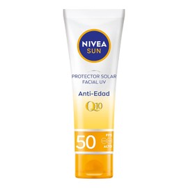 Protector Solar Facial NIVEA SUN Anti-Edad Q10 Fps50+ 50Ml, Previene Arrugas Y Líneas De Expresión,