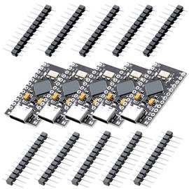 AZDelivery 5 x Pro Micro ATMEGA32U4 5V/16MHz Development Board Microcontroller Module with Bootloader IDE Development Board with 2 Row Pin Header USB C