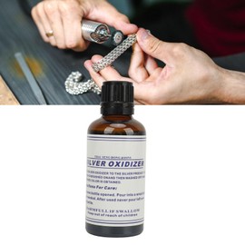 Silver Oxidant Solution for Jewellery Making, Black, Fast Acting Vintage Effect, Fast Acting Vintage Effect, 50 ml Silver Oxidant Solution