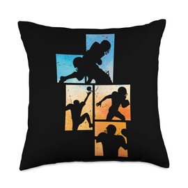 American Football Cleats Men Offensive Line Season American Football Player Team Throw Pillow, 18x18, Multicolor