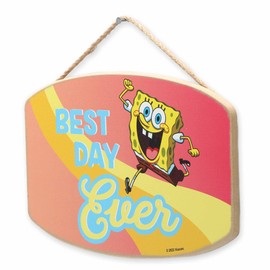 Nickelodeon Spongebob Squarepants Best Day Ever Hanging Wood Wall Decor - Fun Spongebob Sign for Home Decorating