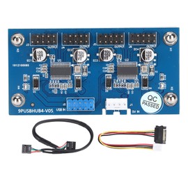 9 Pin USB Header 1 Male to 4 Female Extension Cable Card for Windows for OS X for Linux for Chrome OS