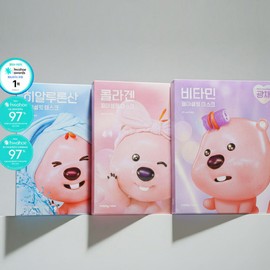 Reply Me Janmangrupi Bio Cellulose Facial Fit Mask Pack Set 15 Sheets Hyaluronic Acid Vitamin Collagen 1. Facial Fit Mask Pack Hyaluronic Acid Set 15 Sheets / 리플라이미 잔망루피 바이오셀룰로오스 페이셜핏 마스크팩 세트 15매 히알루론산 비타민 콜라겐 1.페이셜핏 마스크팩 히알루론산 세트 15매