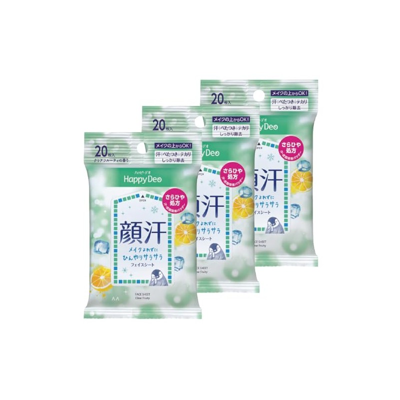 MANDOM Happy Deo Face Sheet, Can Be Used Over Makeup,