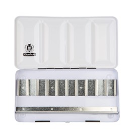 Schmincke - HORADAM AQUARELL Empty Box for 10 x 15 ml Tubes, 74 910 097, Black Metal Box with Mixing Palette, for Individual Filling with 10 HORADAM Tube Colors