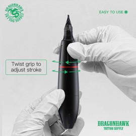 Dragonhawk Mast Pen Rotary Tattoo Machine Space Aluminum for Tattoo Artists (WQ102-2)