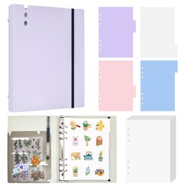 NOCAFI Sticker Book Collecting Album Reusable Sticker Storage Organizer Binder for Collecting Stickers A5 Blank Sticker Collection Holder Book with release paper Sticker Keeper Notebook (Purple)