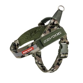 EzyDog Express Dog Harness - Streamlined Sport Harness Easy Single Buckle On-Off (Green Camo, M)