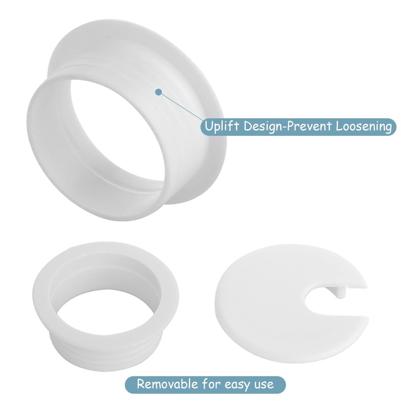 Cable Grommet Desk White 38 mm Cable Hole Cover Plastic
