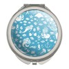 Blue Mermaid Pattern with Seashells Fish Manta Rays Ocean Compact