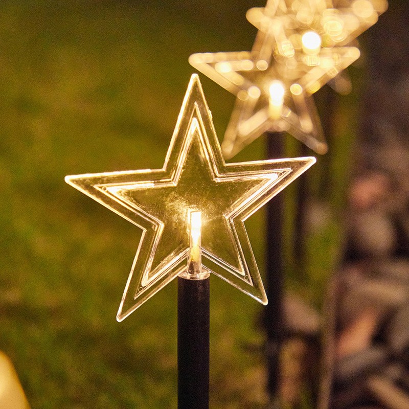 Solar Christmas Star Lights Outdoor Energy Saving Waterproof Solar Powered
