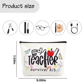 Thank You Teacher Gifts for Women Teacher Survival Kit Bag for Teachers Teacher Appreciation Gifts for Teacher Teacher Survival Kit Gift for Teacher Teachers Cosmetic Makeup Bag Gifts for Teacher
