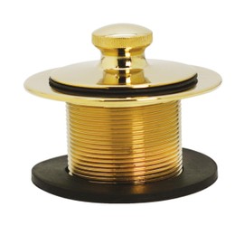 Westbrass D331-F-01 1-3/8-Inch NPSM Fine Thread Twist-and-Close Bath Drain Plug, Polished Brass