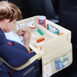 Car Seat Organizer - Stroller Storage Tray, 10 x 15 x 12.5 Inch, Yellow