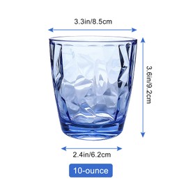 AstraLoom Versatile 300ml Shatterproof Plastic Camping Jar Set, Dishwasher Safe, Stackable for Water, Juice and Wine, Ideal for Family Dinners, Parties and Picnics (Blue)