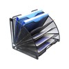 EasyPAG Fan-Shaped Desk File Organizer 6 Compartment Magazine Holder Black