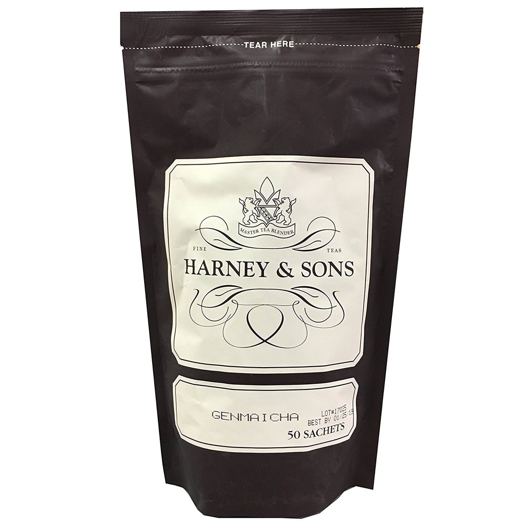 Harney & Sons Genmaicha Caffeinated Green Tea - Bag of 50 Tea Sachets
