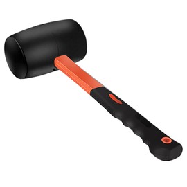 12 oz Rubber Mallet Hammer with Shock-absorbing Fibre Handle Soft Blow Tasks without Damage Double-Faced Soft Mallet for Camping, Flooring, Tent Stakes, Woodworking (12 oz)
