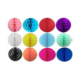 Pack of 12 Mixed Color Paper Honeycomb Balls Party Paper Decoration (4" ( 10 cm ))