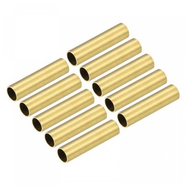 sourcing map Brass Tube 7.5 mm Outer Diameter 0.5 mm Wall Thickness 30 mm Long Pipe for DIY Pack of 10