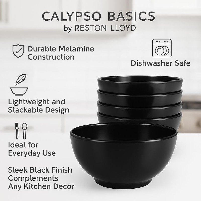 Calypso Basics by Reston Lloyd Melamine Bowl, Set of 6,
