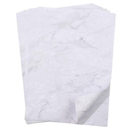 100 Sheets DIN A4 Writing Paper Marble Look White Printed on Both Sides Printable