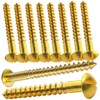M3.5 x 25mm Brass Wood Screws Round Raised Head Slotted