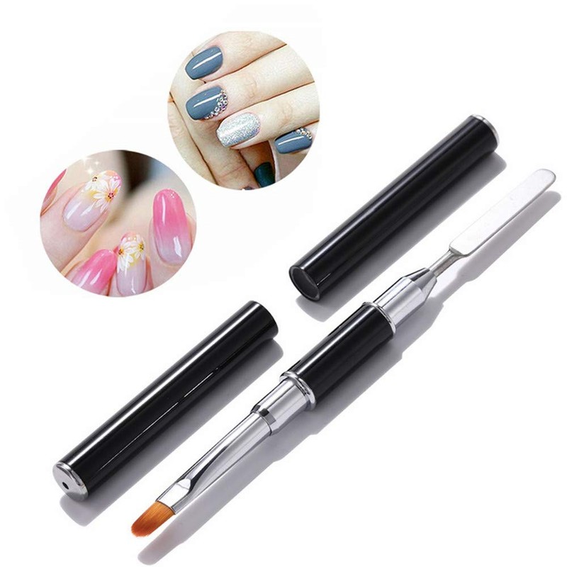 Poly Nail Gel Brush & Picker, Dual - Ended Stainless