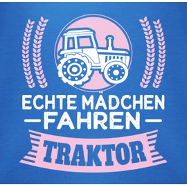 Shirtracer - Baby Body Boy - Excavator etc. - Real Girls Driving Tractor - White, 5 Royal Blue